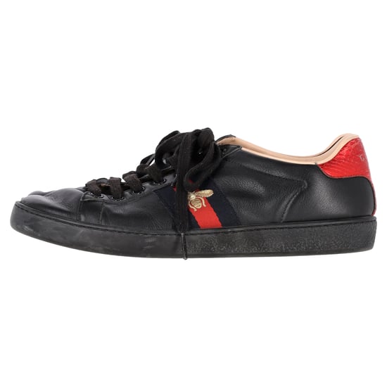 Gucci Ace Bee Low-Top Sneaker aus schwarzem Kalbleder - Image 5