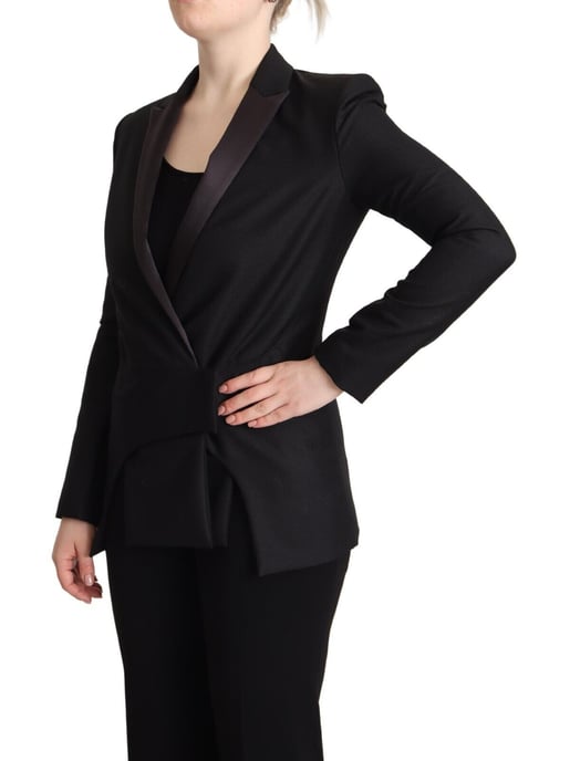Costume National Schwarze Langarm Doppelkämpfer Damenjacke - Image 2