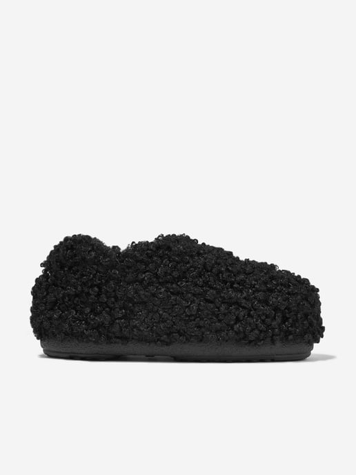Moon Boot Kinder Kunstfell Hausschuhe in Schwarz - Image 1