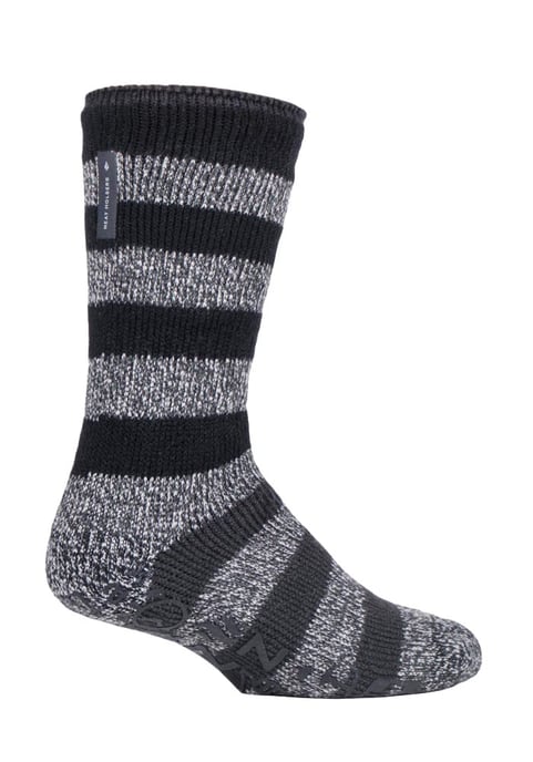 HEAT HOLDERS - Herren gestreifte Fleece gefütterte Anti-Rutsch dicke Slipper Socken - Image 1