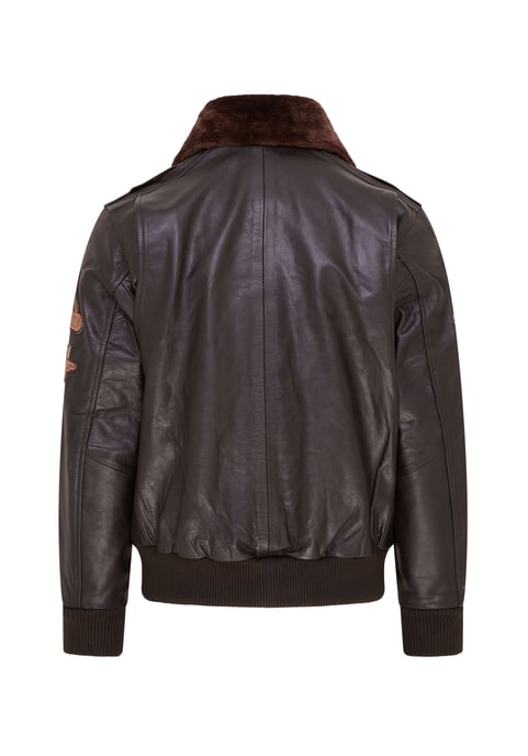 Mens Brown Leather US Air Force Bomber Jacket- Lieksa
