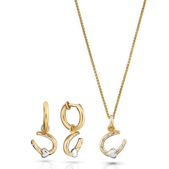 Orphelia 'Aurora' Damen 925 Sterling Silber Set: Kettenanhänger + Ohrringe - Silber/Gold SET-7525/G - Image 1