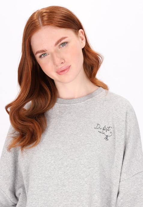 Dreimaster Sweatshirt Damen grau melange - Image 5