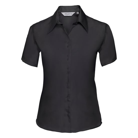 Russell Collection Bluse, Kurzarm, bügelfrei (Schwarz) - Image 1