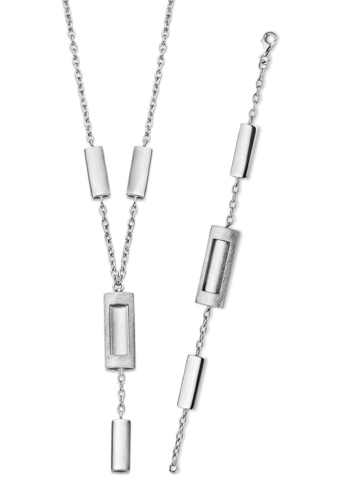Orphelia Women's 925 Sterling Silver Set: Chain + Bracelet - Silver SET-046