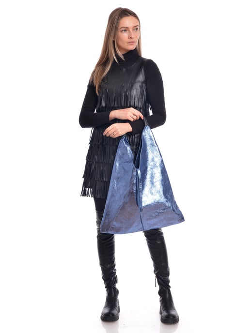 Isabella Rhea SS22 IR 8052 Bleu Cuir de vachette Sac - Image 5