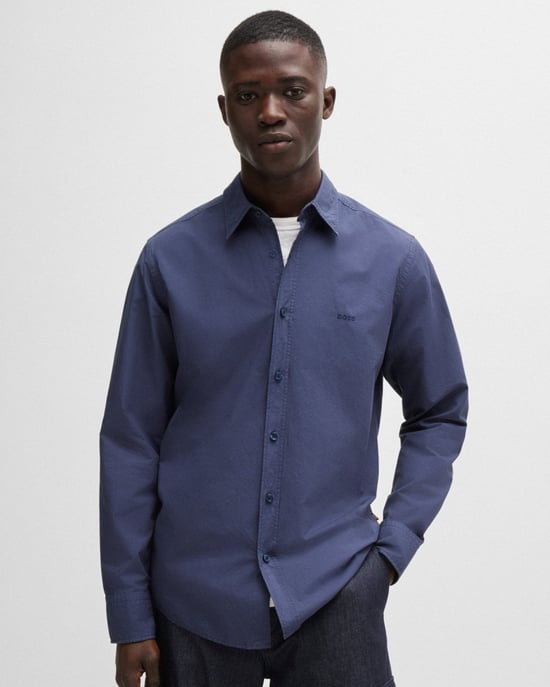 BOSS Orange Relegant 6 Herren Regular-Fit Hemd aus Baumwoll-Popeline mit Kent-Kragen - Image 3