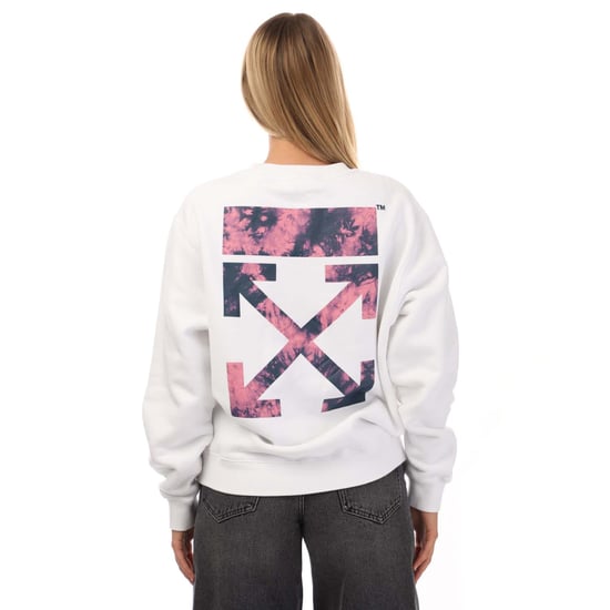 Women's Off White Tie Dye Arrow Regular Crewneck Sweatshirt in White - Image 2