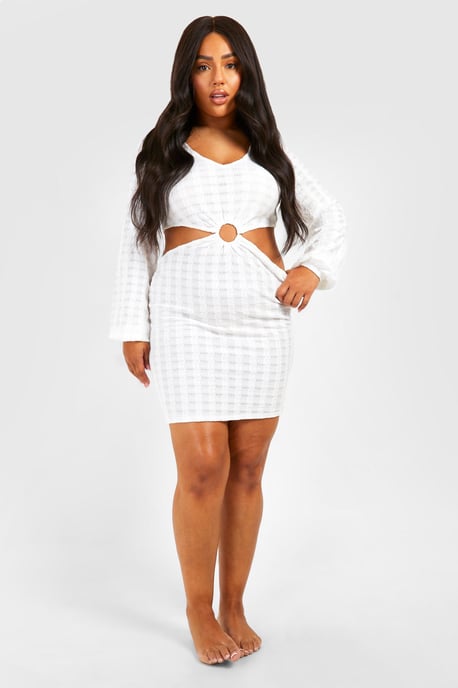 Plus Jersey Knitted O- Ring Beach Dress