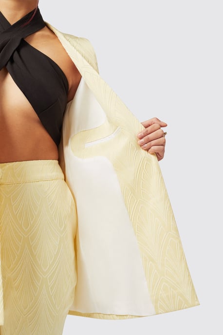 Fiore Slim Fit Yellow Jacket