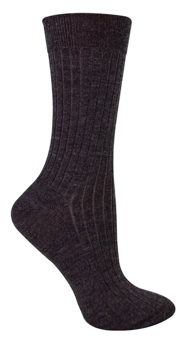 Womens Merino Wool Socks | Steven | Thick Outdoor Boot Socks for Ladies - Dark Grey - Image 1