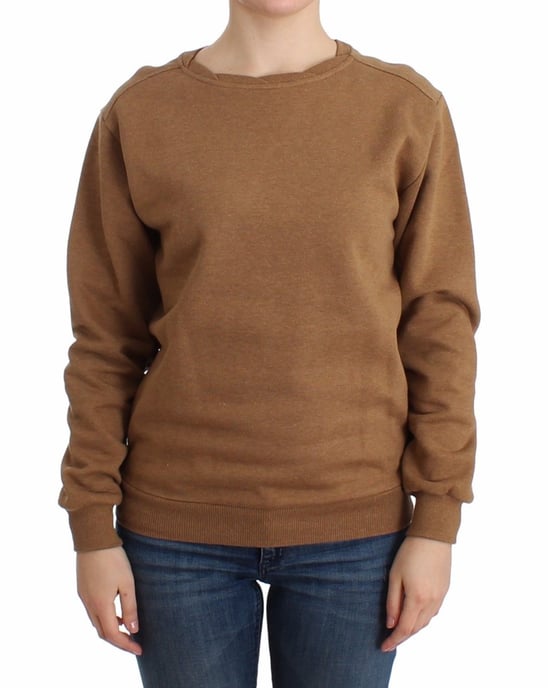 John Galliano Damen Brauner Rundhalsausschnitt Baumwollpullover - Image 1