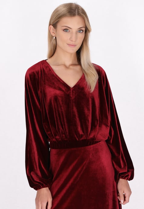 Dreimaster Bluse Damen dunkelrot - Image 3