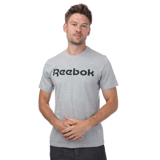 Men's Reebok Graphic Series Linear Logo T-Shirt in Grey Heather