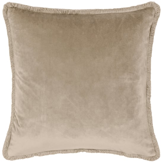 Paoletti Freya Fringed Velvet Feather Filled Cushion