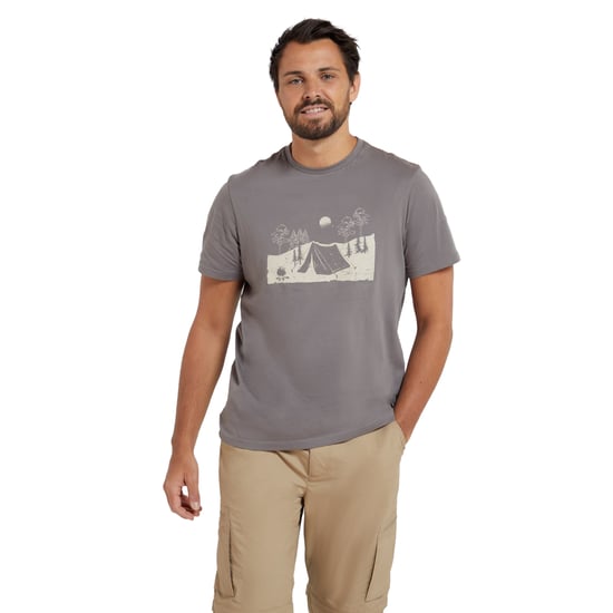Mountain Warehouse Herren Camping Skizze Bio T-Shirt (Grau) - Image 4