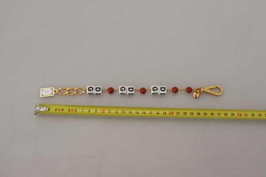 Dolce & Gabbana Goldene Ketten-Armband mit Messingperlen und Hummerverschluss für Damen - Image 4