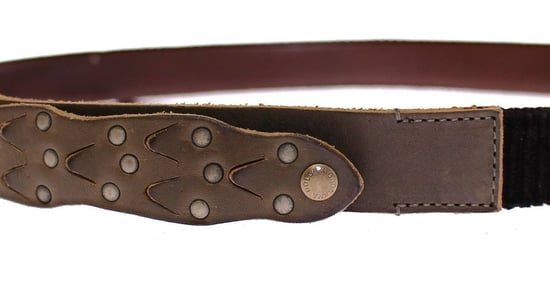 Dolce & Gabbana Men's Brown Leather Logo Cintura Gürtel Belt