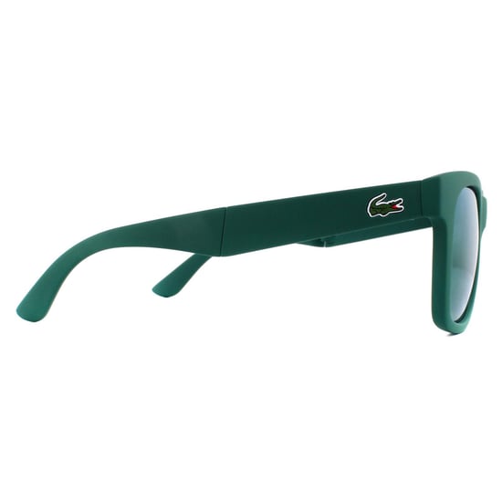 Lacoste Rechteckige Unisex Faltbare Mattschwarze Grüne Sonnenbrille - Image 3