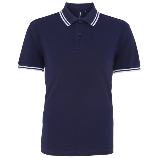 Asquith & Fox Herren-Poloshirt mit klassischer Passform (Navy/ Weiß) - Image 1