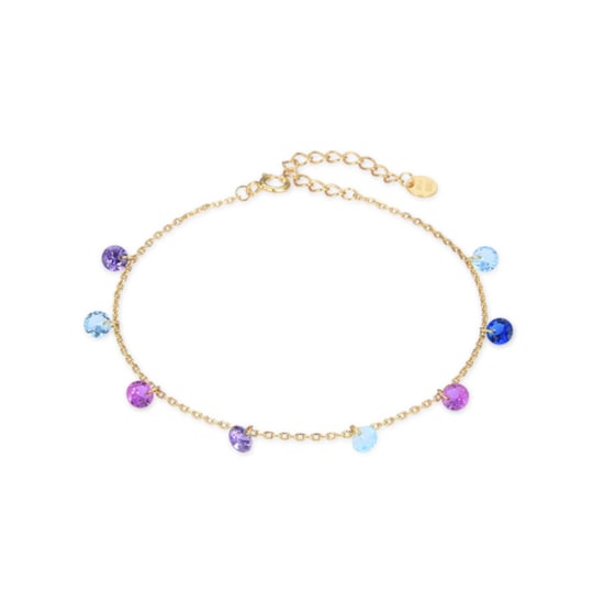 Luxenter Sterling Silver 925 bracelet with Multicolour Zirconia finished in 18K yellow gold - Rolcon
