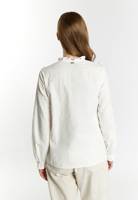 Dreimaster Langarmbluse Damen weiss - Image 4