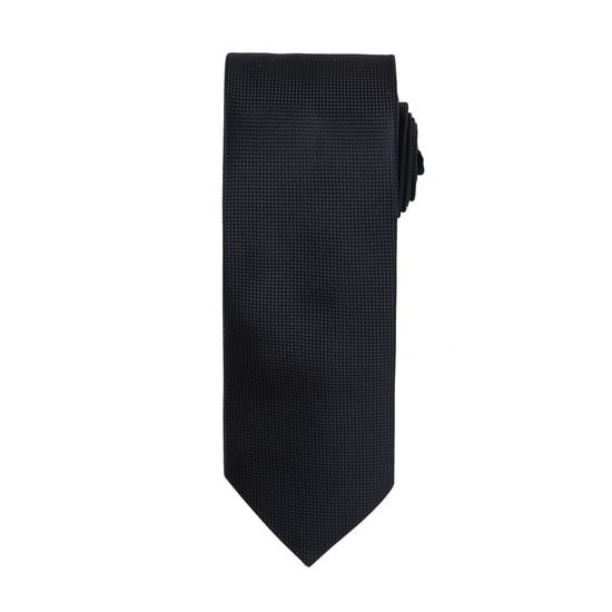 Premier Mens Micro Waffle Formal Work Krawatte (2er-Pack) (Schwarz) - Image 1