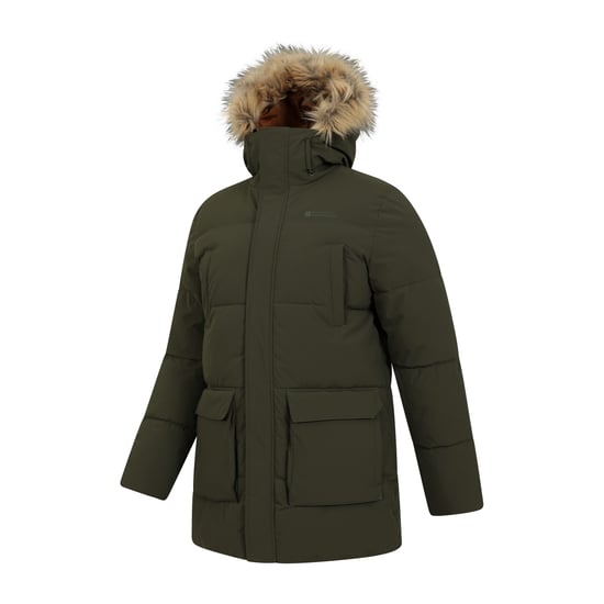Mountain Warehouse Mens Fern Water Resistant Padded Parka (Khaki Green)