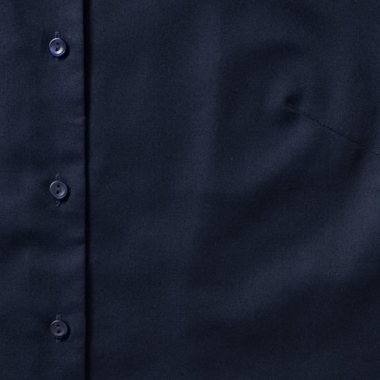 Russell Collection Easy Care Oxford Bluse, Kurzarm (Marineblau) - Image 5
