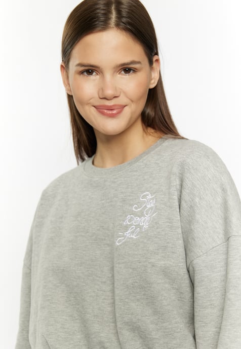 Mymo Sweatshirt kurz Damen grau melange - Image 5