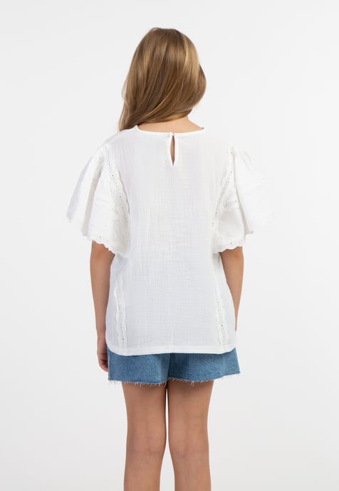 Dreimaster Blusenshirt mit Spitze Mädchen Weiss - Image 4