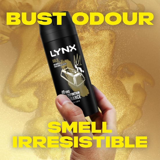Lynx Body Spray Gold 48-H High Definition Fragrance Deo For Men, 3x150ml