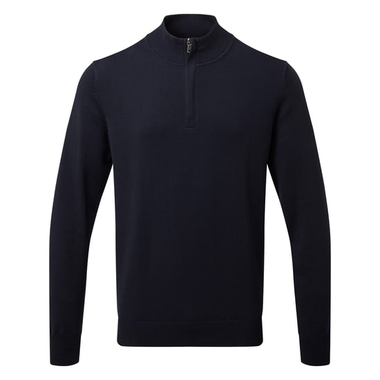 Asquith & Fox Herren Sweatshirt mit Reißverschluss aus Baumwollmischung (French Navy) - Image 1