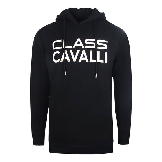 Cavalli Class Reverse Logo Schwarzer Kapuzenpullover - Image 1