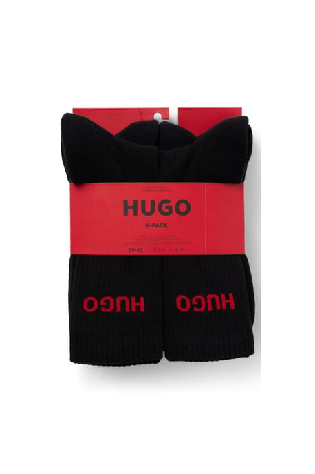 HUGO 6 Pack Men's Rib Logo Sock - Image 3