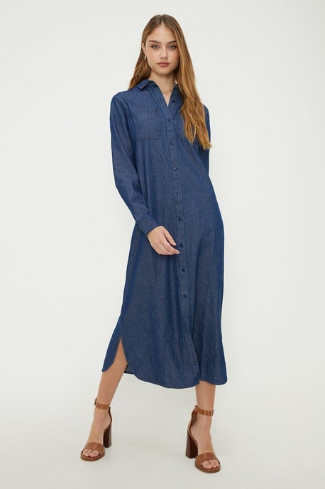 Denim Shirt Midi Dress