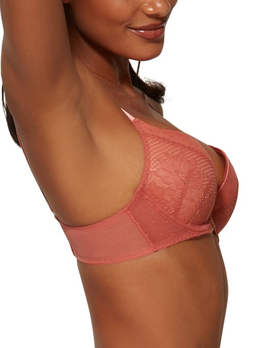 Boho Lace Plunge Bra - Dusty Cedar