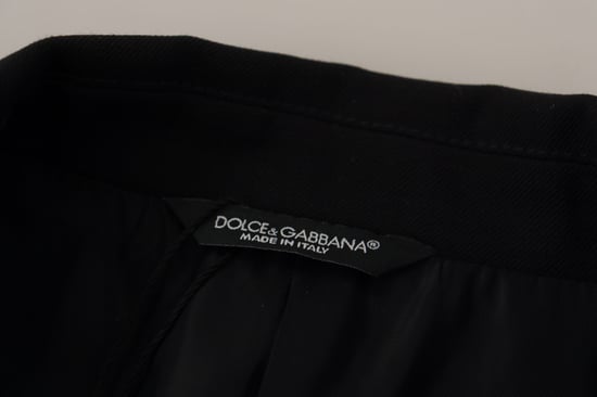 Dolce & Gabbana Schwarzer Doppelreihiger Mantel Blazer Herrenjacke - Image 6