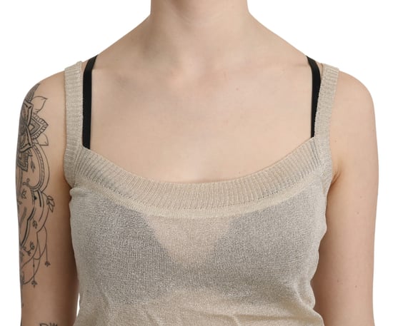 BYBLOS Beiges Ärmelloses Transparentes Tanktop - Image 5