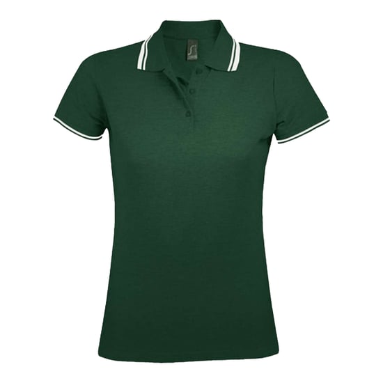 SOLS - "Pasadena" Poloshirt für Damen (Tannengrün/Weiß) - Image 1