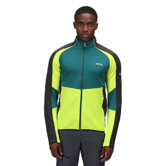 Regatta Mens Yare V Marl Soft Shell Jacket (Pacific Green/Bright Kiwi)
