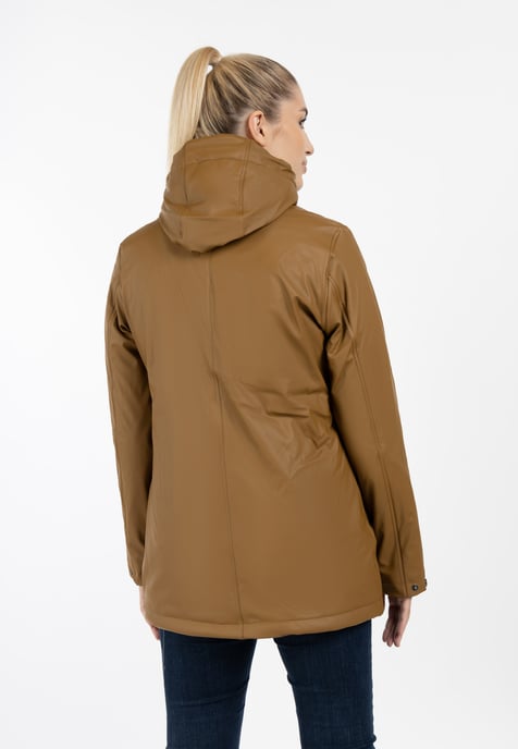 Dreimaster Regenjacke mit Teddyfutter Damen Dunkelsand - Image 4