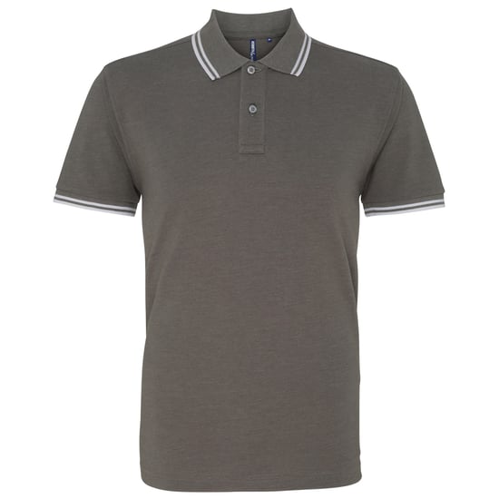 Asquith & Fox Herren Poloshirt mit klassischer Passform (Holzkohle/Weiß) - Image 1