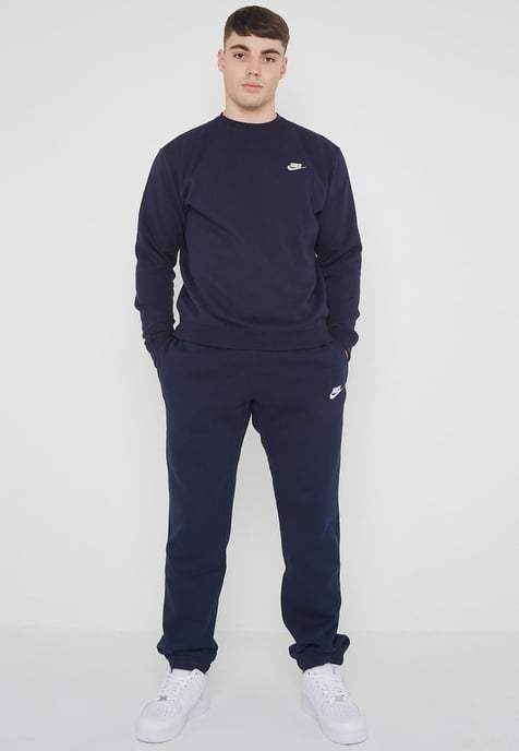 Nike Herren Club Fleece Full Trainingsanzug Set Navy - Image 1
