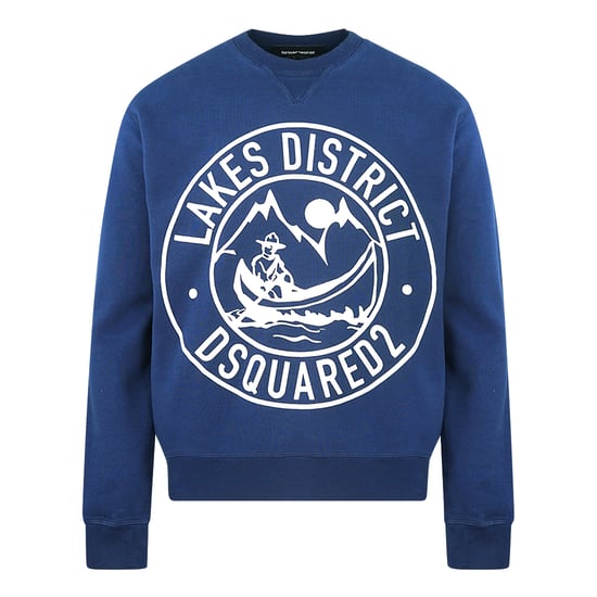 Dsquared2 Cool Fit Lake District Logo Blauer Pullover - Image 1