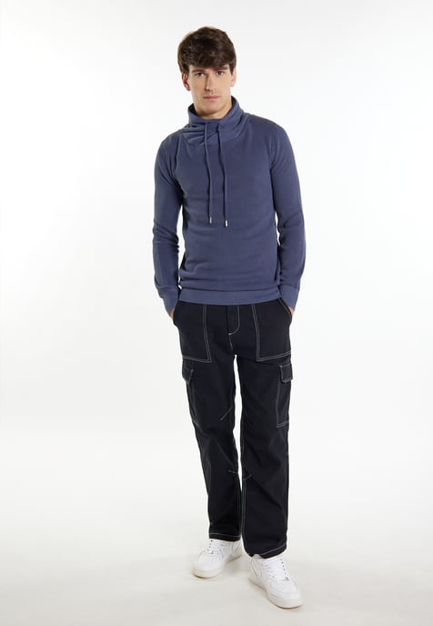 Mo Strick Pullover Herren Marine - Image 2