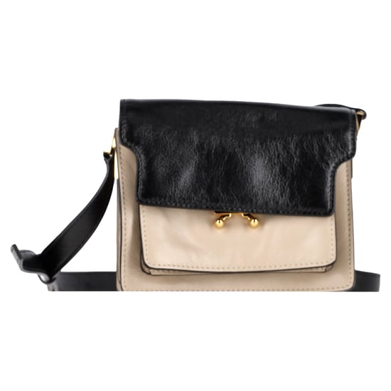 Marni Trunk Mini Farbblock Schultertasche aus beigefarbenem Leder - Image 1