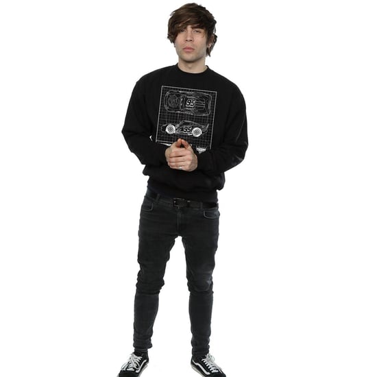 Disney Mens Cars Lightning McQueen Blueprint Sweatshirt (Black)