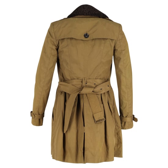 Burberry Brit Trenchcoat mit langem Schaffellkragen aus olivfarbenem Baumwollstoff - Image 3