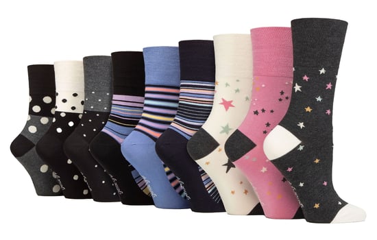 9er-Pack Bambus-Socken Damen | Gentle Grip | Extra Wide Soft Top Non Elastic Socken - Multicolour - Image 1